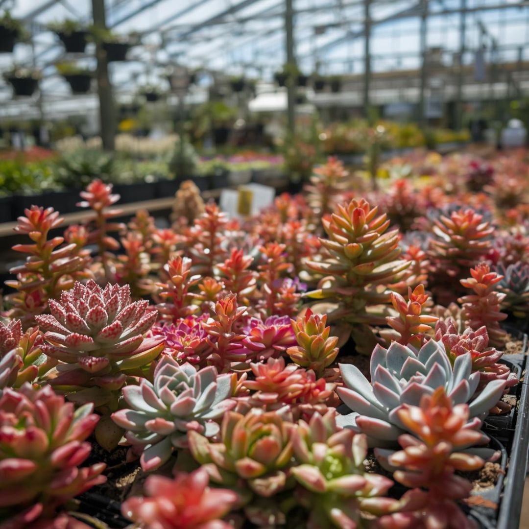 Succulents in a greenhouse